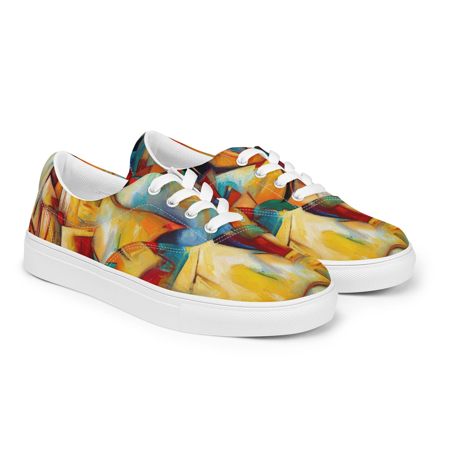 DMV 0416 Abstract Art Men’s lace-up canvas shoes