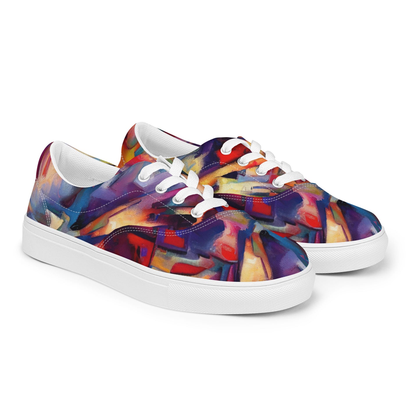 DMV 0308 Abstract Art Men’s lace-up canvas shoes