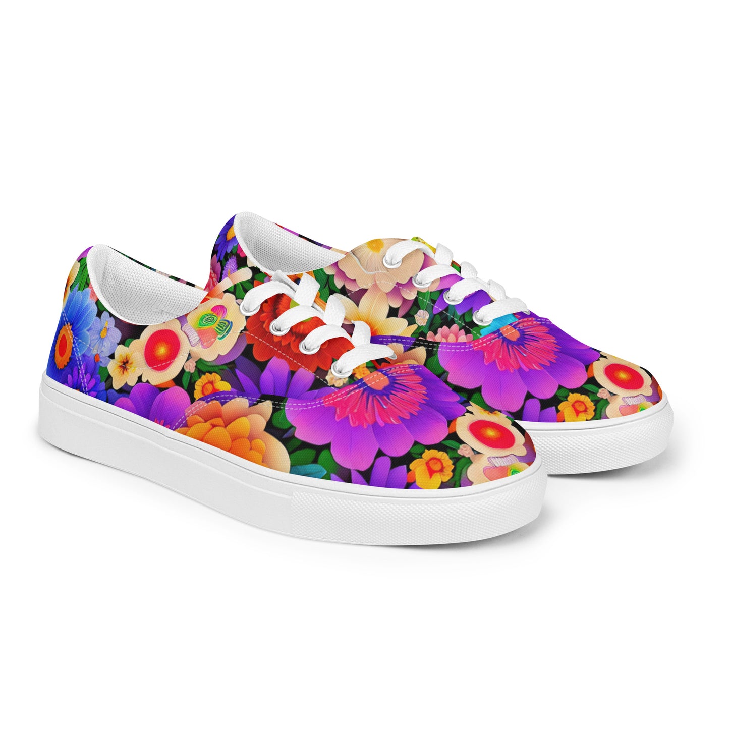 DMV 0309 Floral Men’s lace-up canvas shoes