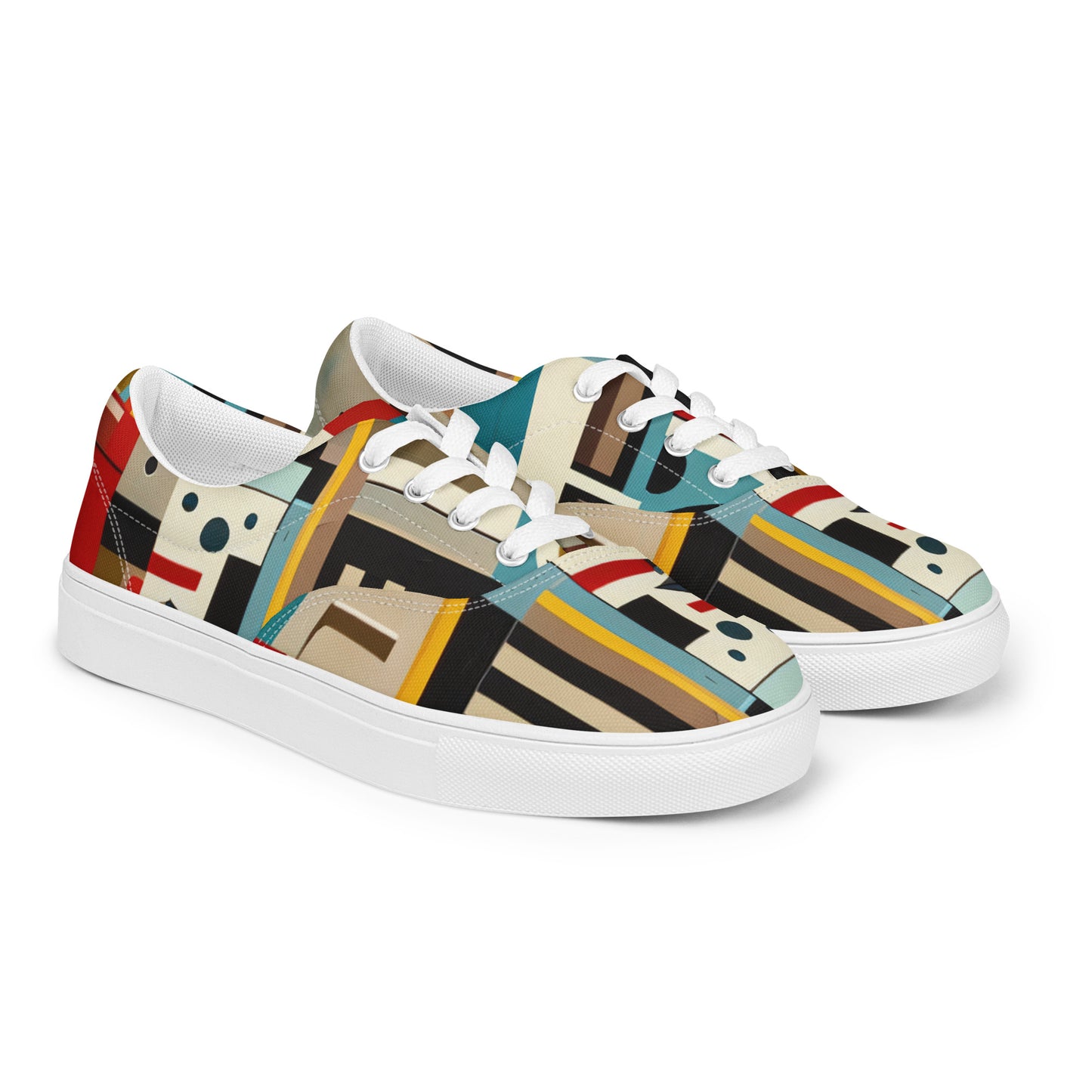 DMV 0413 Abstract Art Men’s lace-up canvas shoes