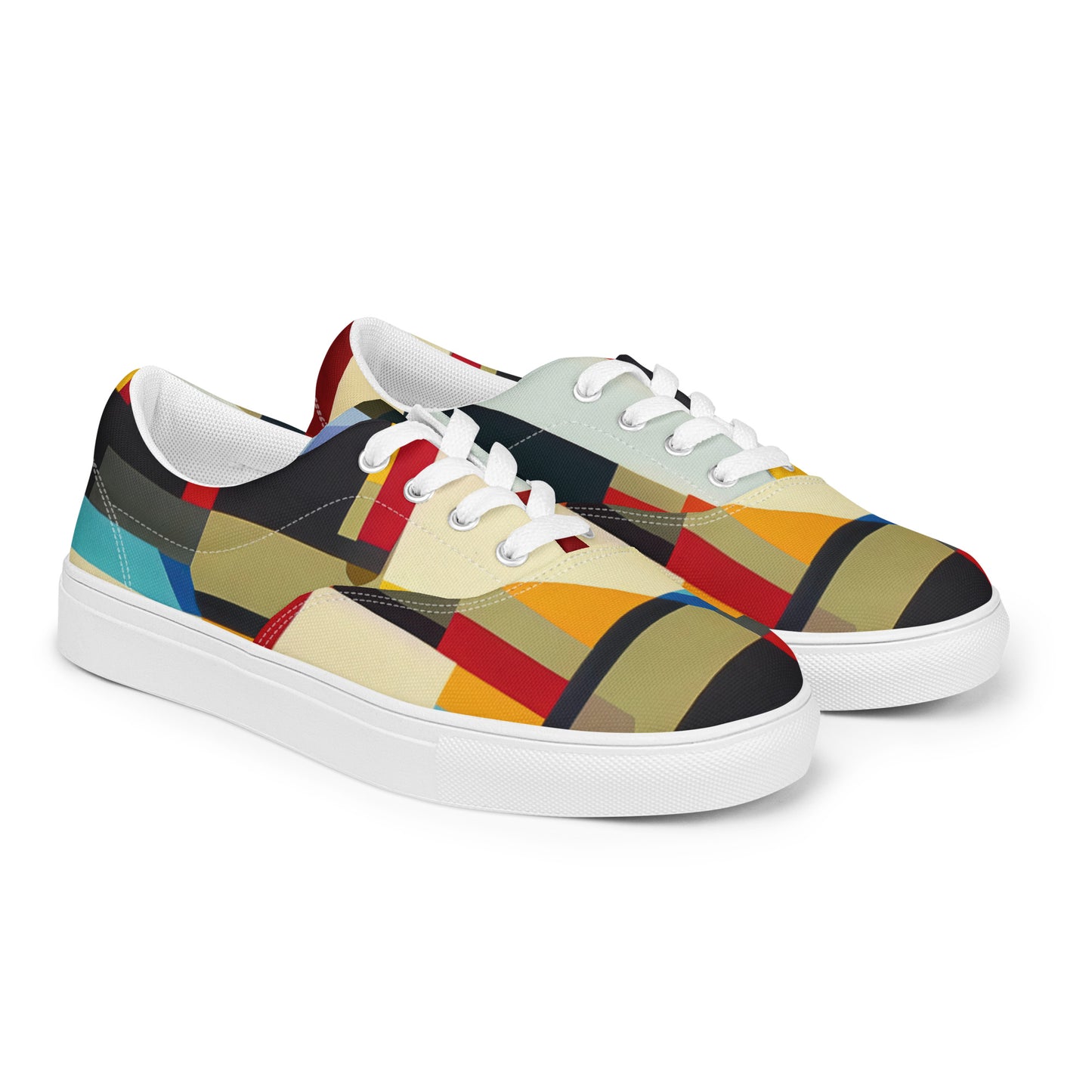 DMV 0182 Abstract Art Men’s lace-up canvas shoes