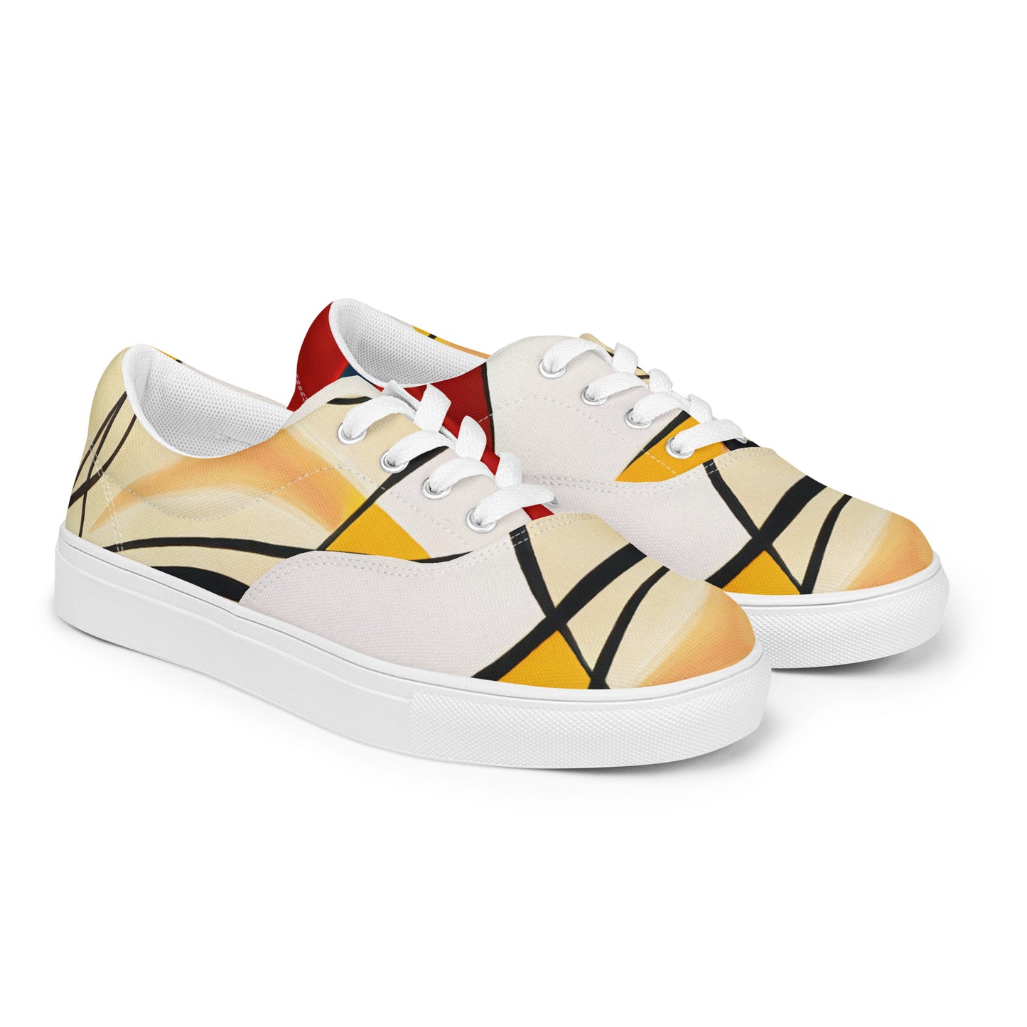 DMV 1654 Retro Art Men’s lace-up canvas shoes