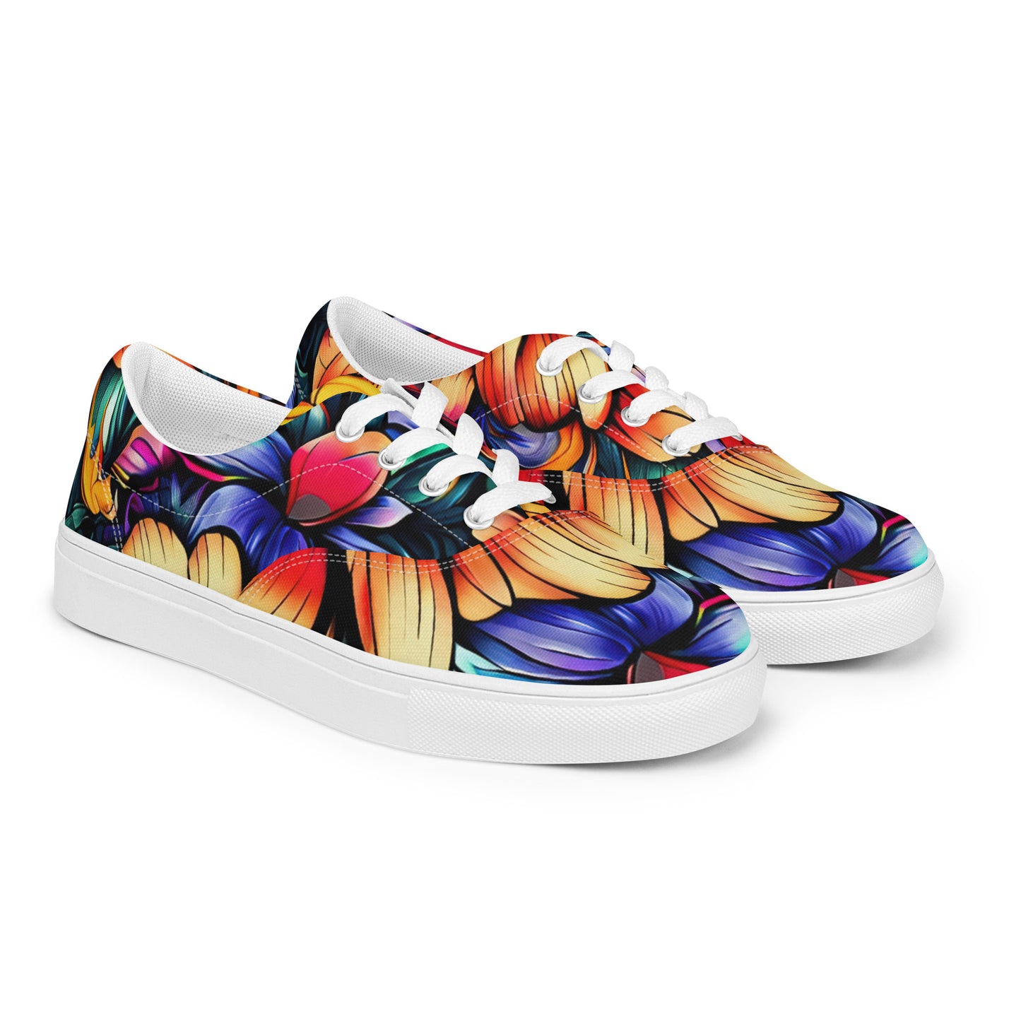 DMV 0512 Floral Men’s lace-up canvas shoes