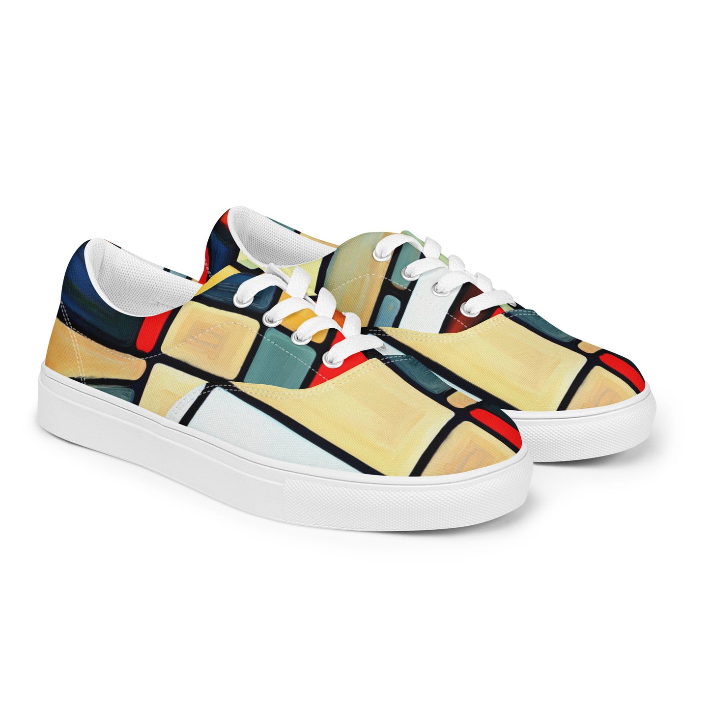 DMV 1362 Abstract Art Men’s lace-up canvas shoes