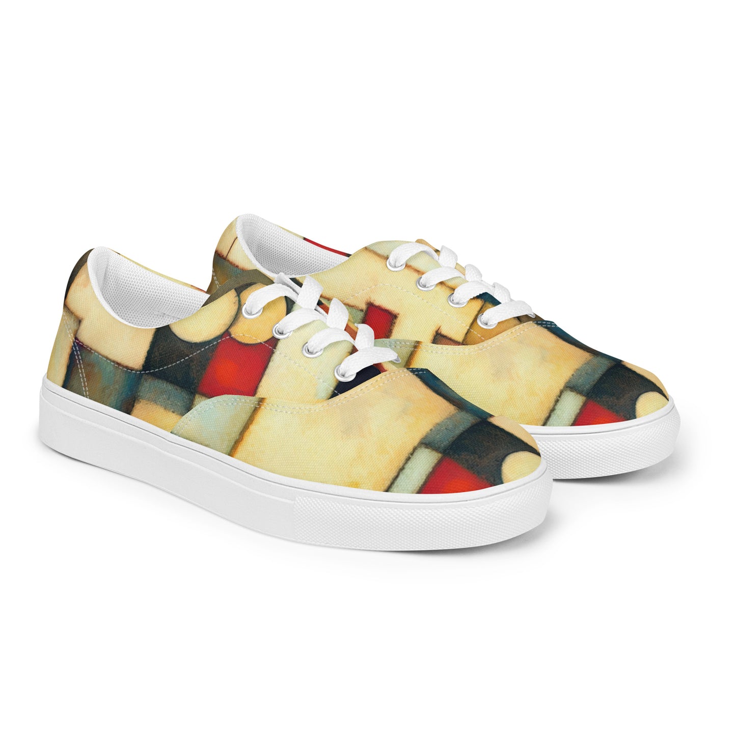 DMV 1583 Abstract Art Men’s lace-up canvas shoes