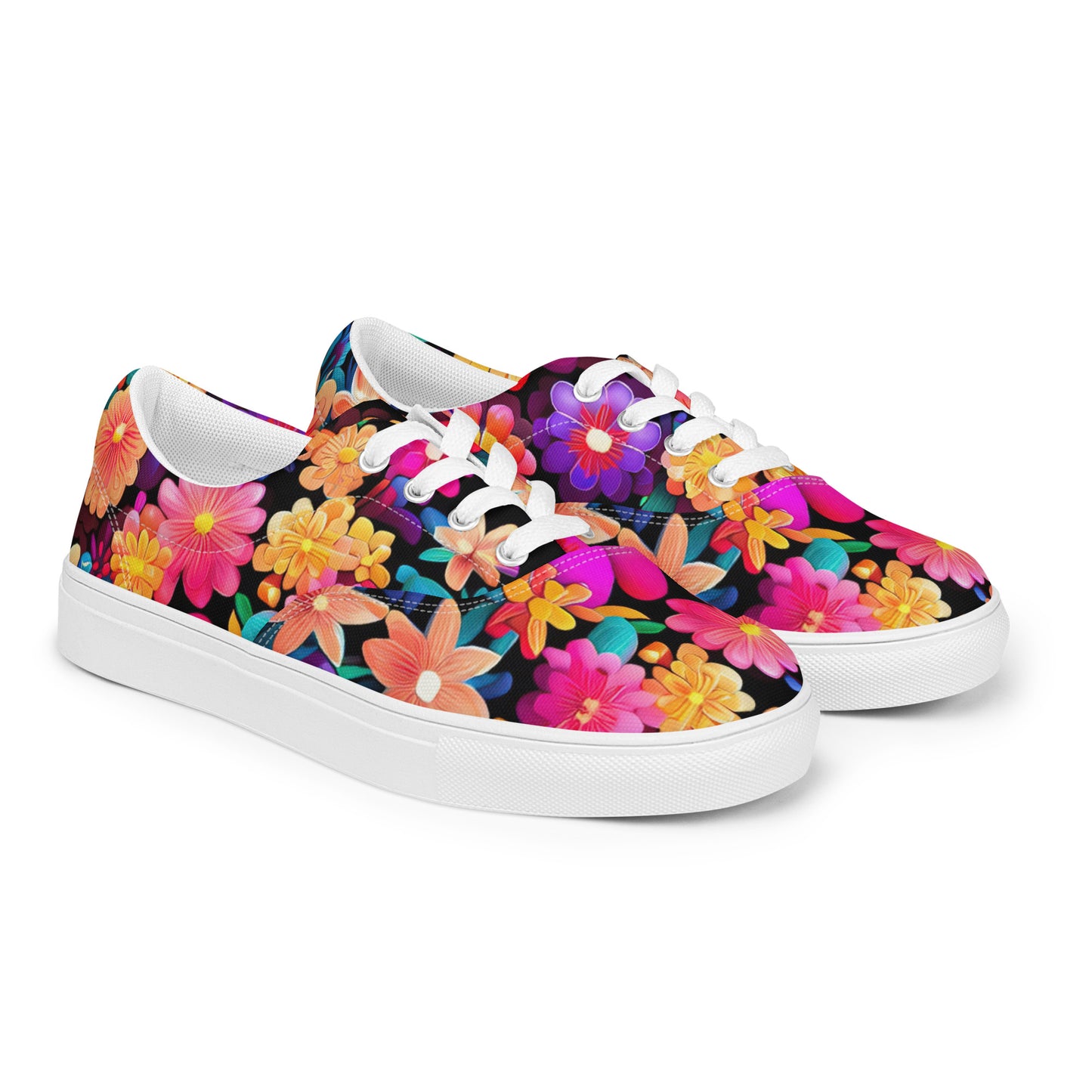 DMV 0325 Floral Men’s lace-up canvas shoes