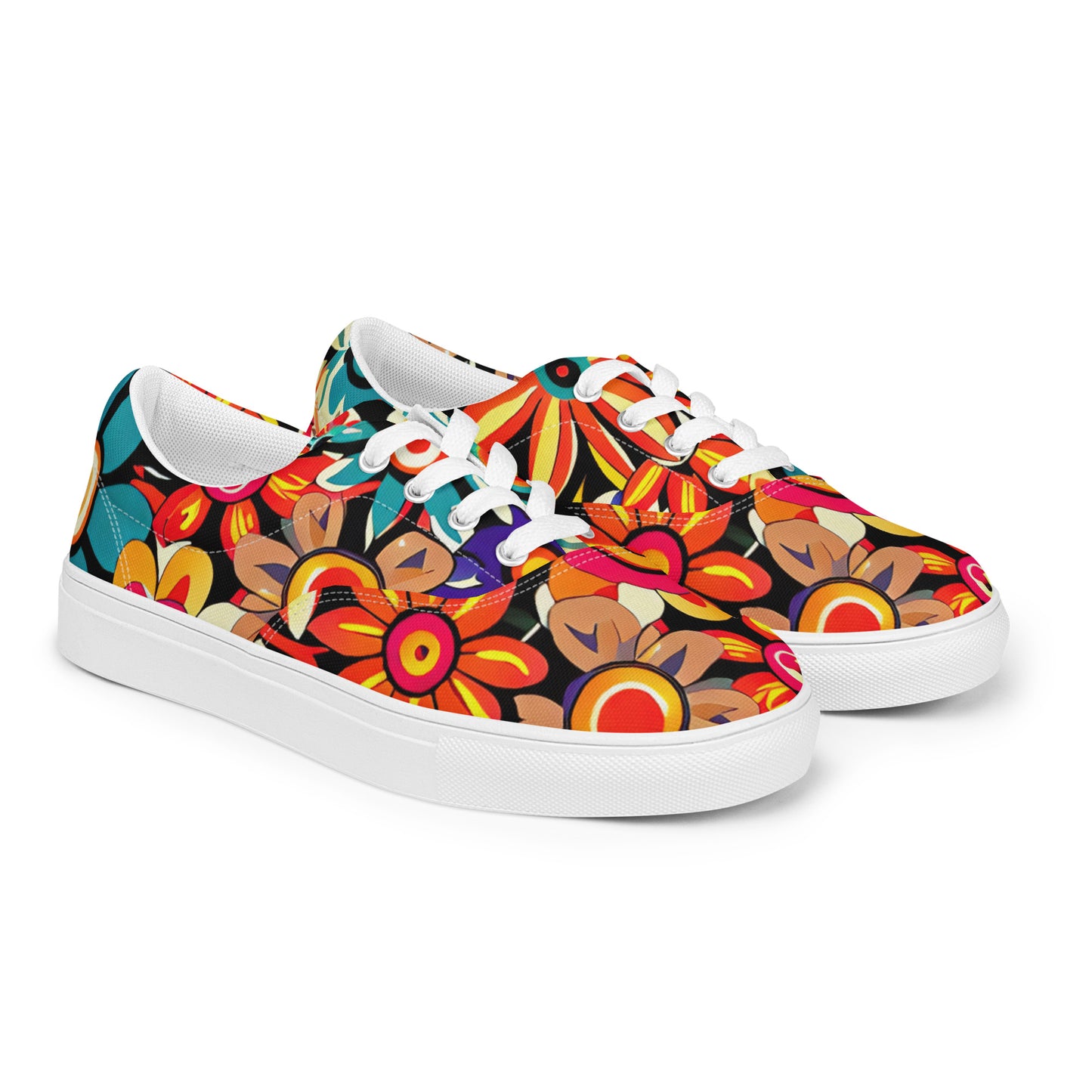 DMV 1727 Floral Men’s lace-up canvas shoes