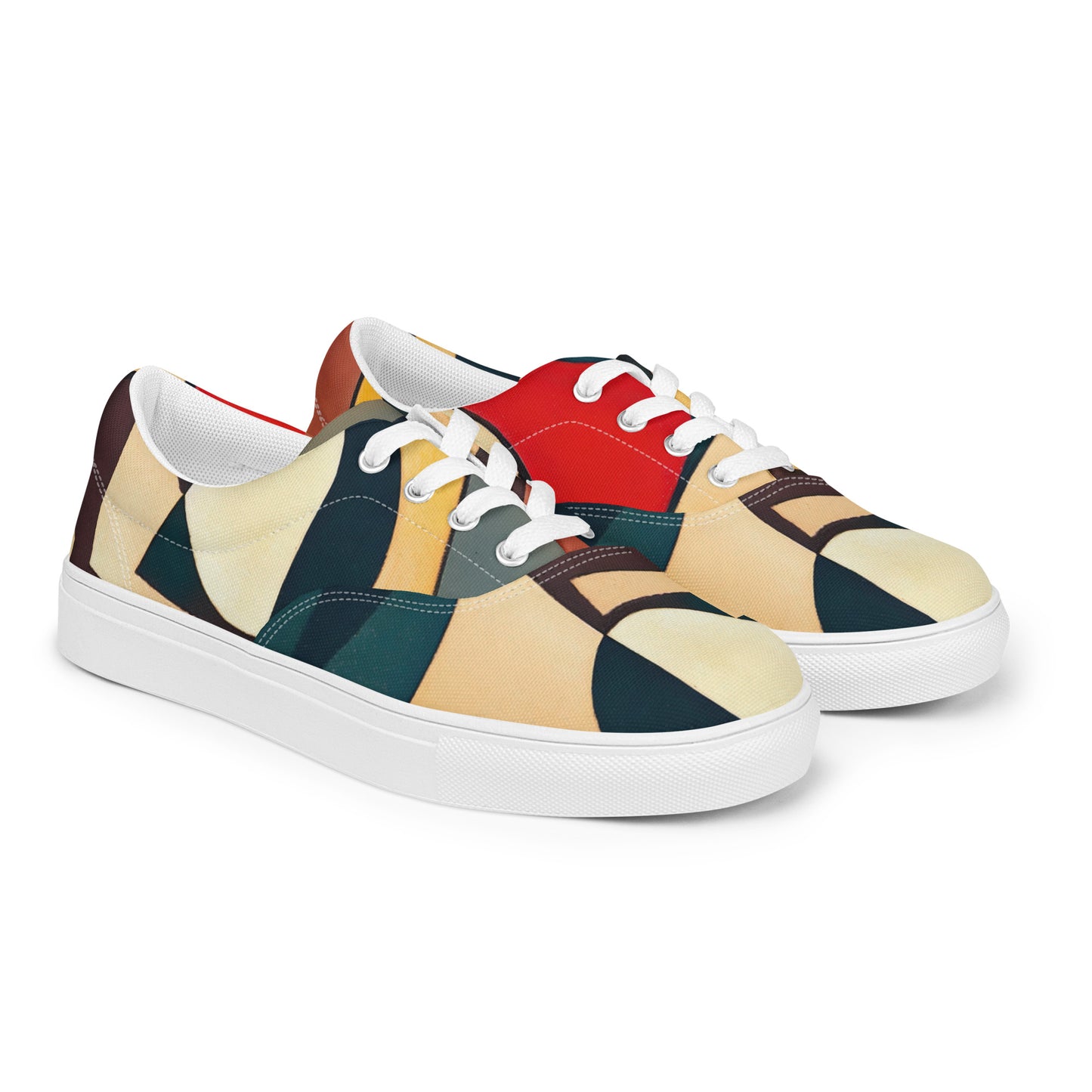 DMV 0296 Abstract Art Men’s lace-up canvas shoes