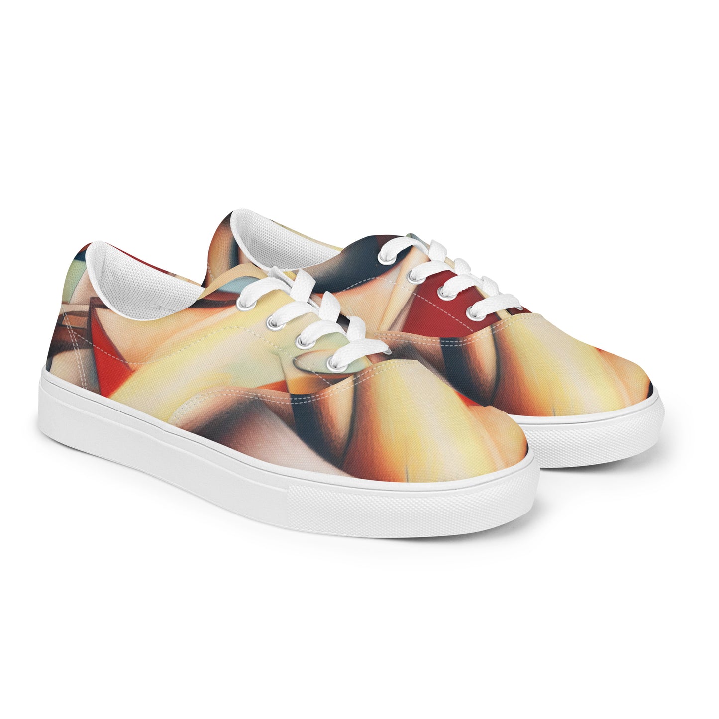 DMV 1843 Abstract Art Men’s lace-up canvas shoes