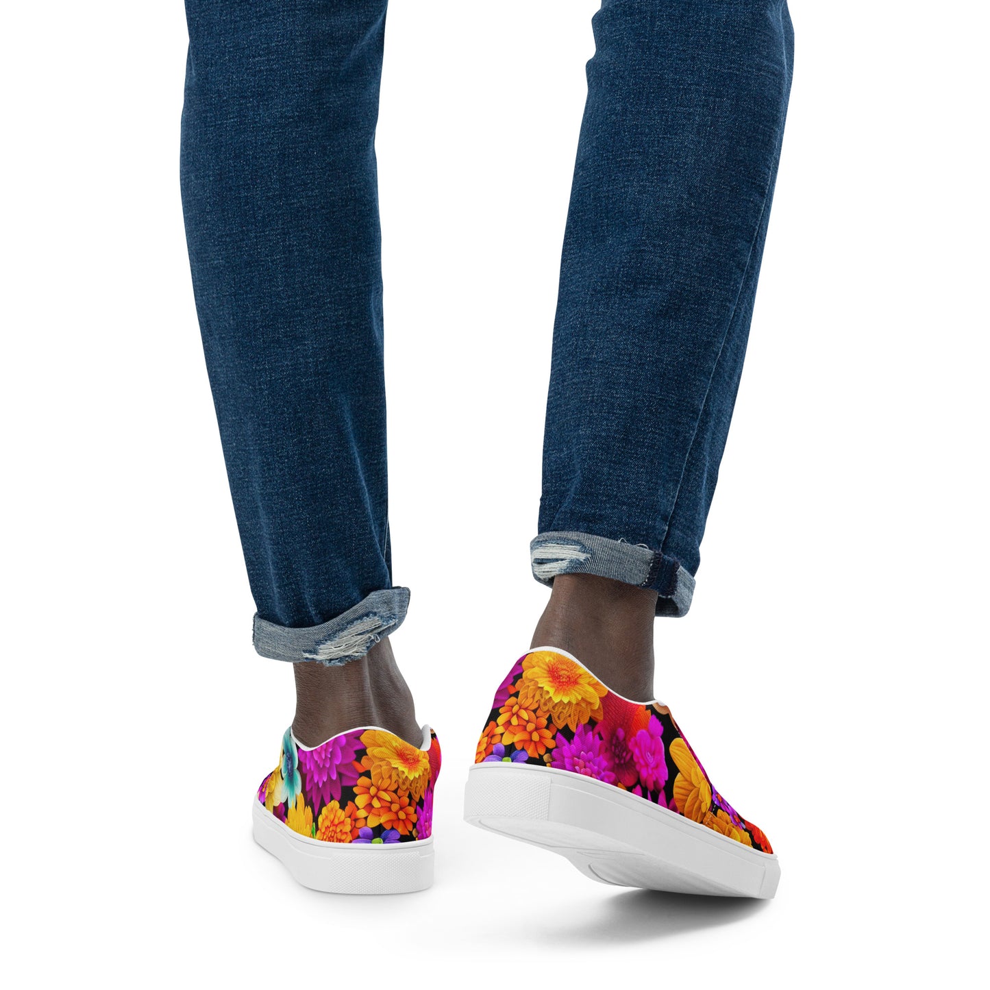 DMV 0238 Floral Men’s slip-on canvas shoes