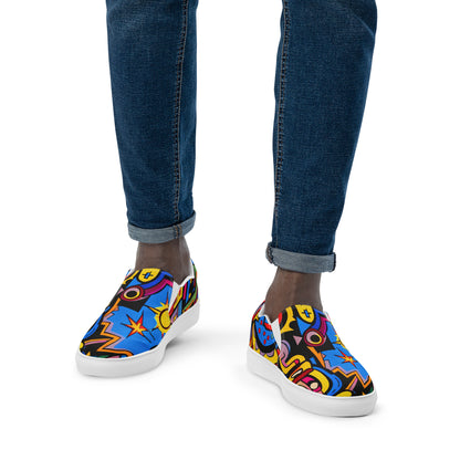 DMV 0235 Psy Art Men’s slip-on canvas shoes