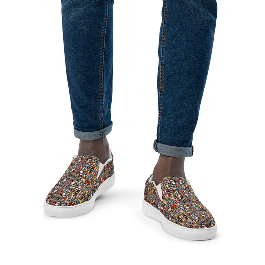 DMV 0283 Chic Boho Men’s slip-on canvas shoes