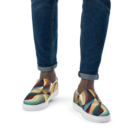 DMV 0243 Abstract Art Men’s slip-on canvas shoes