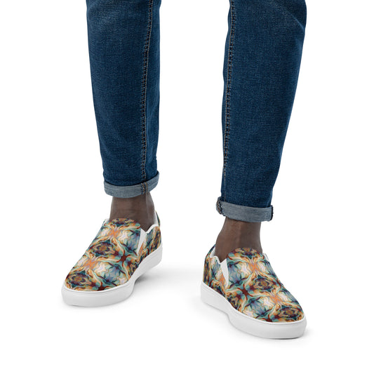 DMV 0273 Chic Boho Men’s slip-on canvas shoes