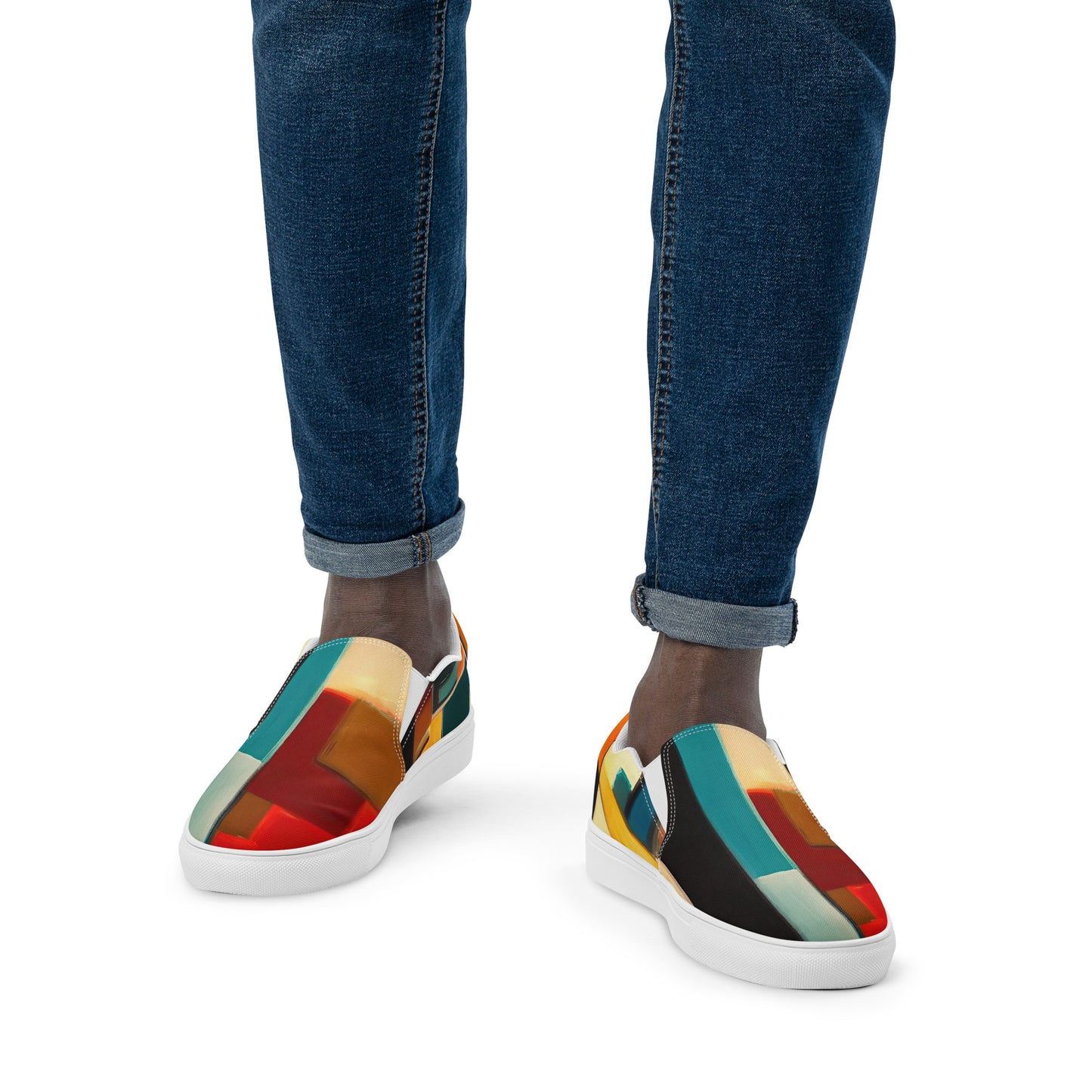 DMV 0282 Abstract Art Men’s slip-on canvas shoes