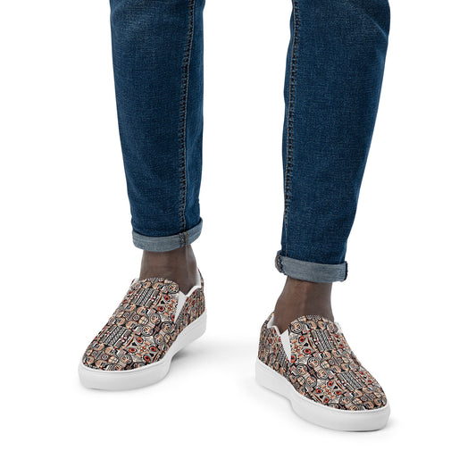 DMV 0274 Chic Boho Men’s slip-on canvas shoes