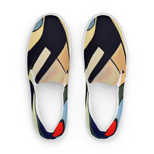 DMV 0234 Abstract Art Men’s slip-on canvas shoes