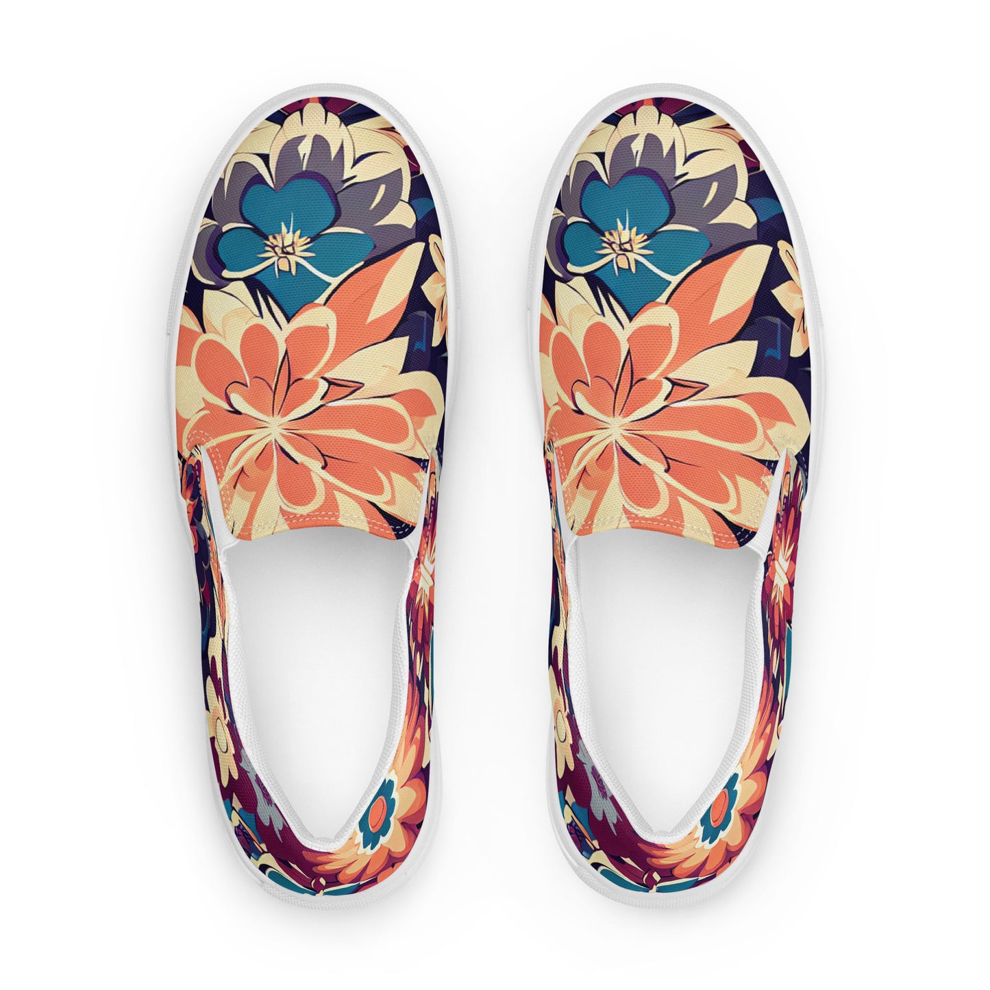 DMV 0253 Floral Men’s slip-on canvas shoes