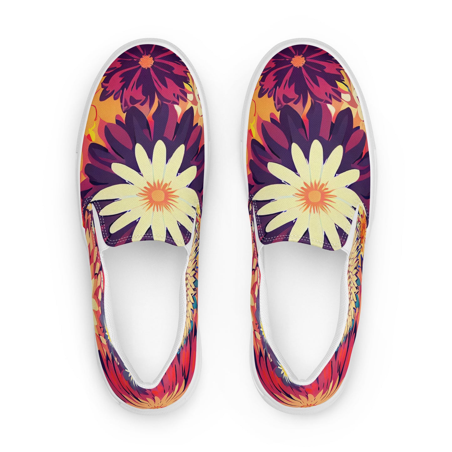 DMV 0097 Floral Men’s slip-on canvas shoes