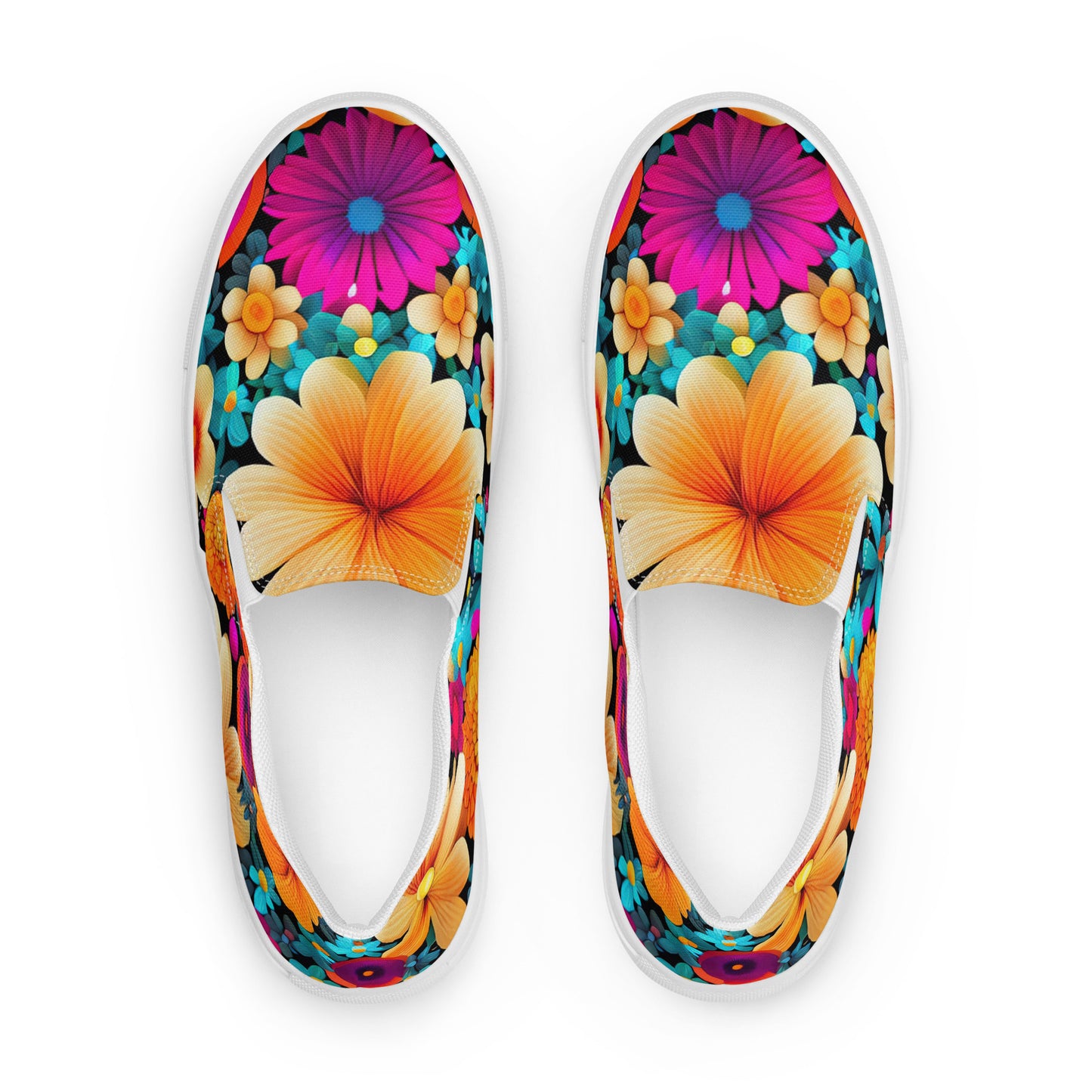 DMV 0259 Floral Men’s slip-on canvas shoes