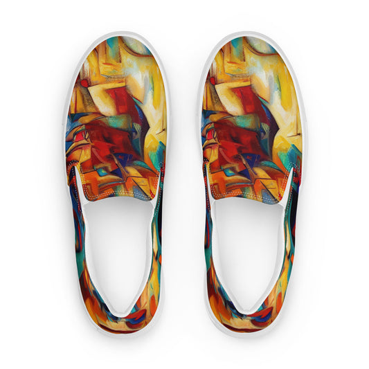 DMV 0416 Abstract Art Men’s slip-on canvas shoes