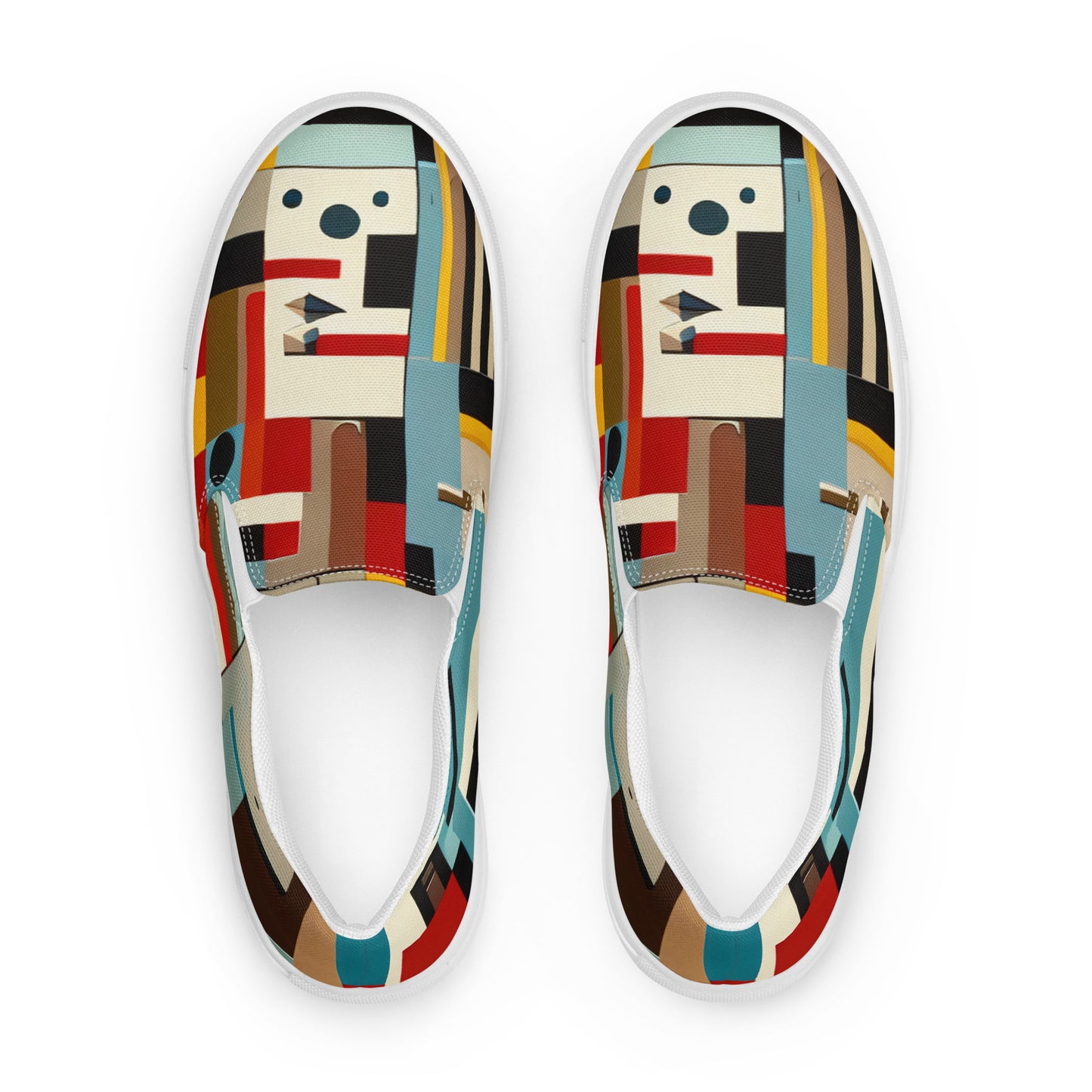 DMV 0413 Abstract Art Men’s slip-on canvas shoes