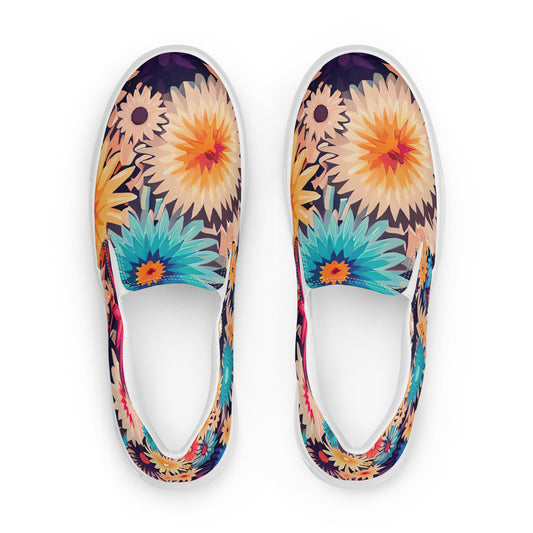 DMV 0404 Floral Men’s slip-on canvas shoes