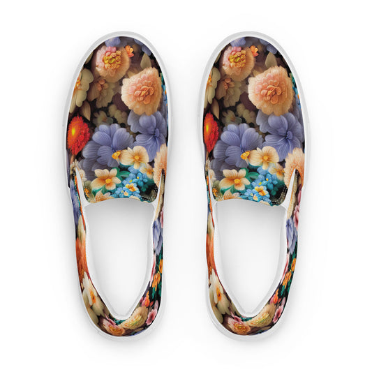DMV 0302 Floral Men’s slip-on canvas shoes