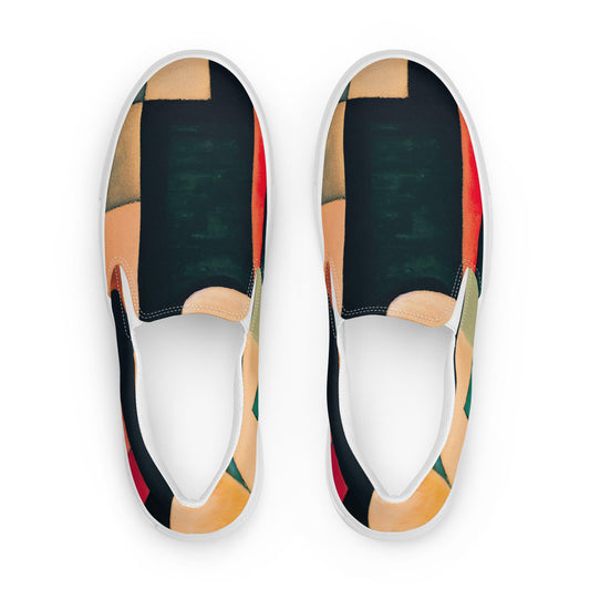 DMV 1344 Abstract Art Men’s slip-on canvas shoes