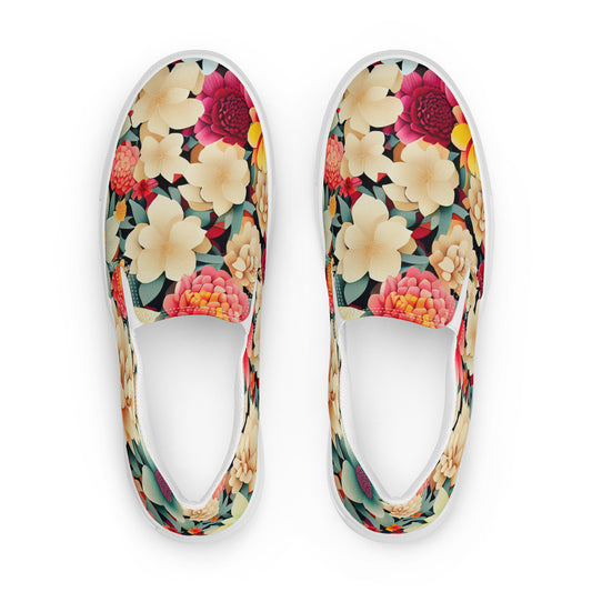 DMV 0260 Floral Men’s slip-on canvas shoes