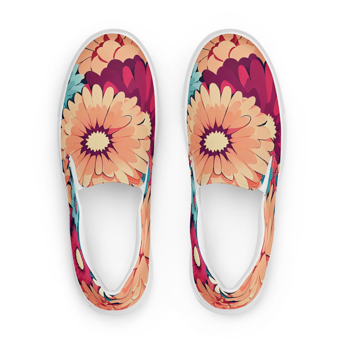 DMV 0293 Floral Men’s slip-on canvas shoes