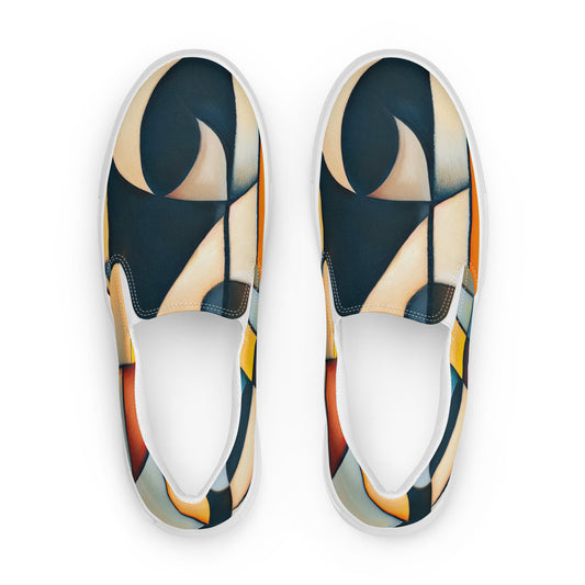 DMV 0433 Abstract Art Men’s slip-on canvas shoes