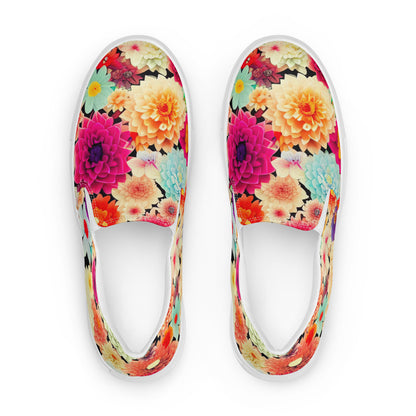 DMV 0424 Floral Men’s slip-on canvas shoes