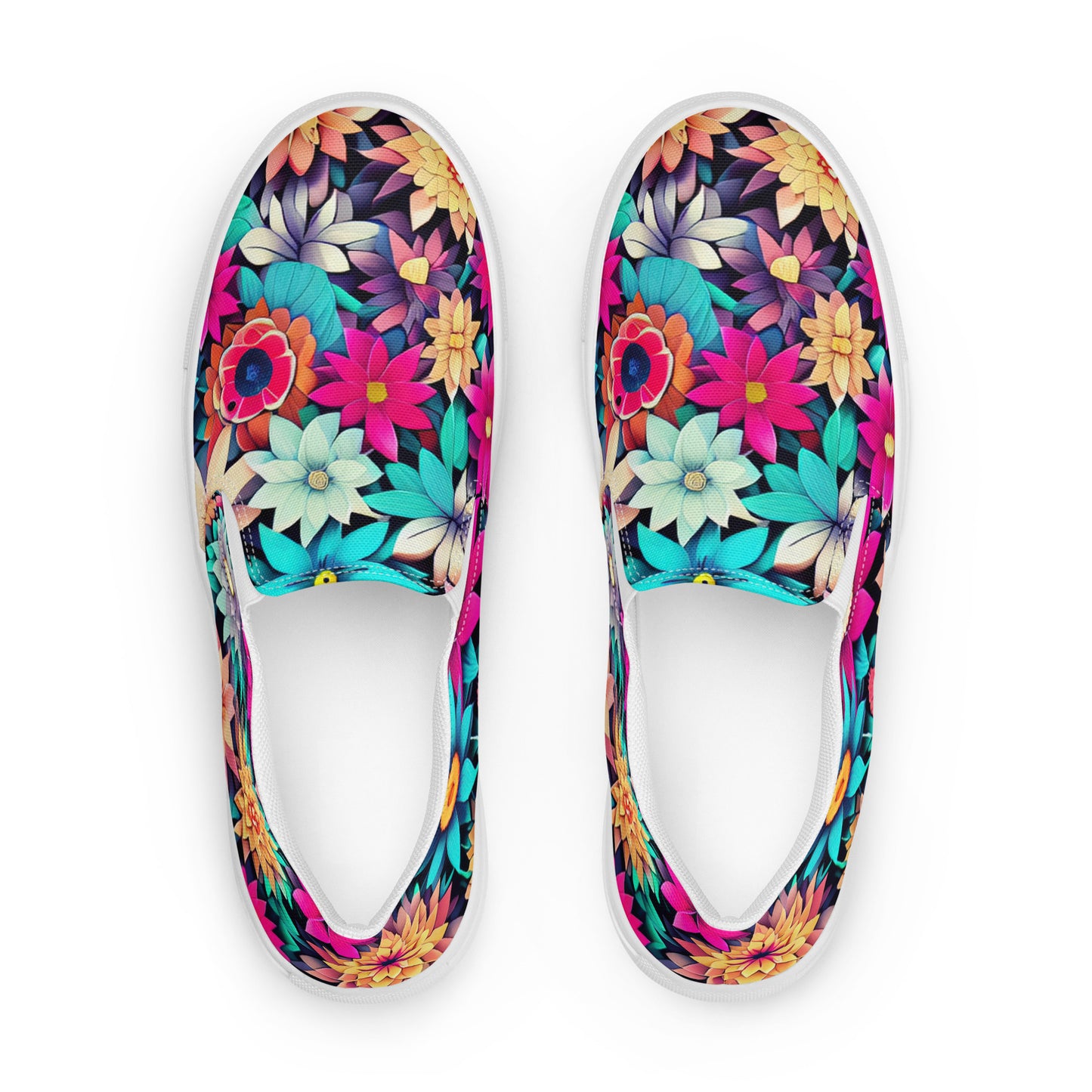 DMV 1034 Floral Men’s slip-on canvas shoes