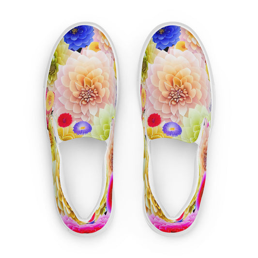 DMV 1619 Floral Men’s slip-on canvas shoes