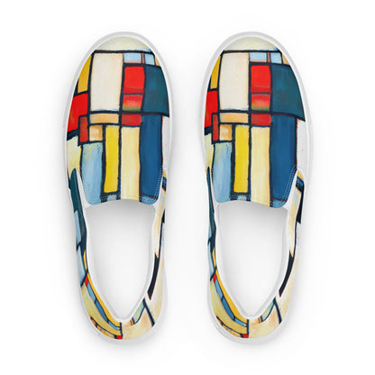 DMV 0327 Abstract Art Men’s slip-on canvas shoes