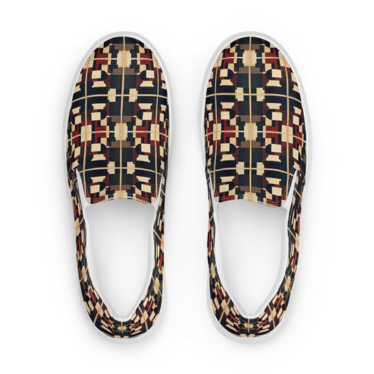 DMV 2020 Geo Boho Men’s slip-on canvas shoes