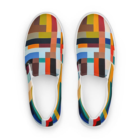 DMV 1555 Abstract Art Men’s slip-on canvas shoes