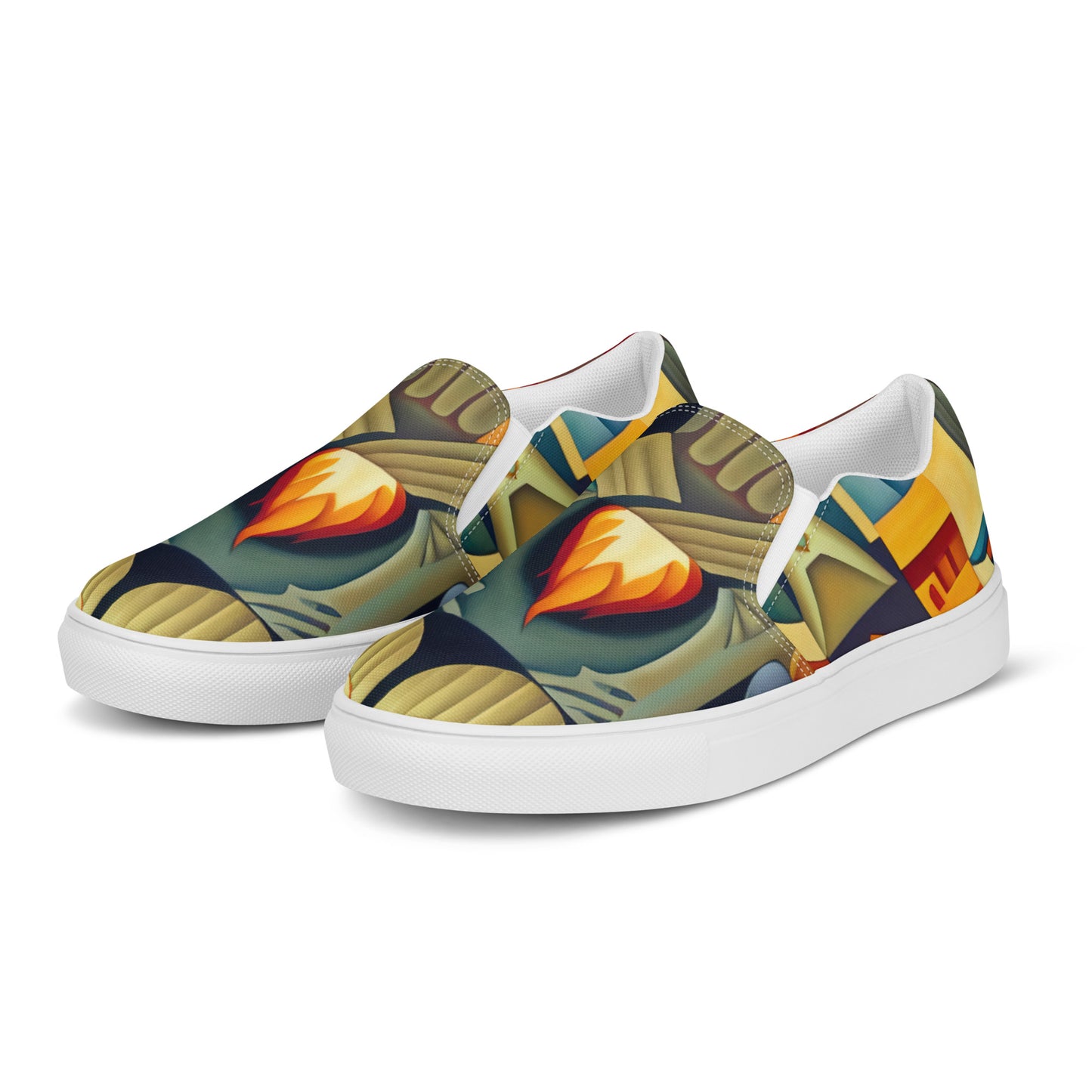 DMV 0237 Retro Art Men’s slip-on canvas shoes