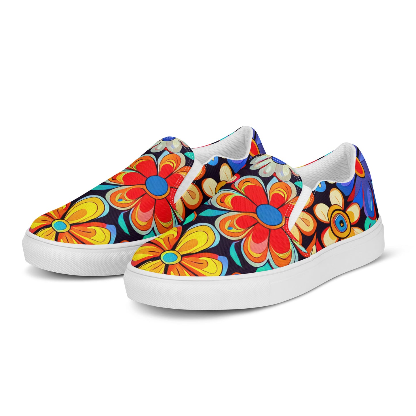 DMV 0257 Floral Men’s slip-on canvas shoes