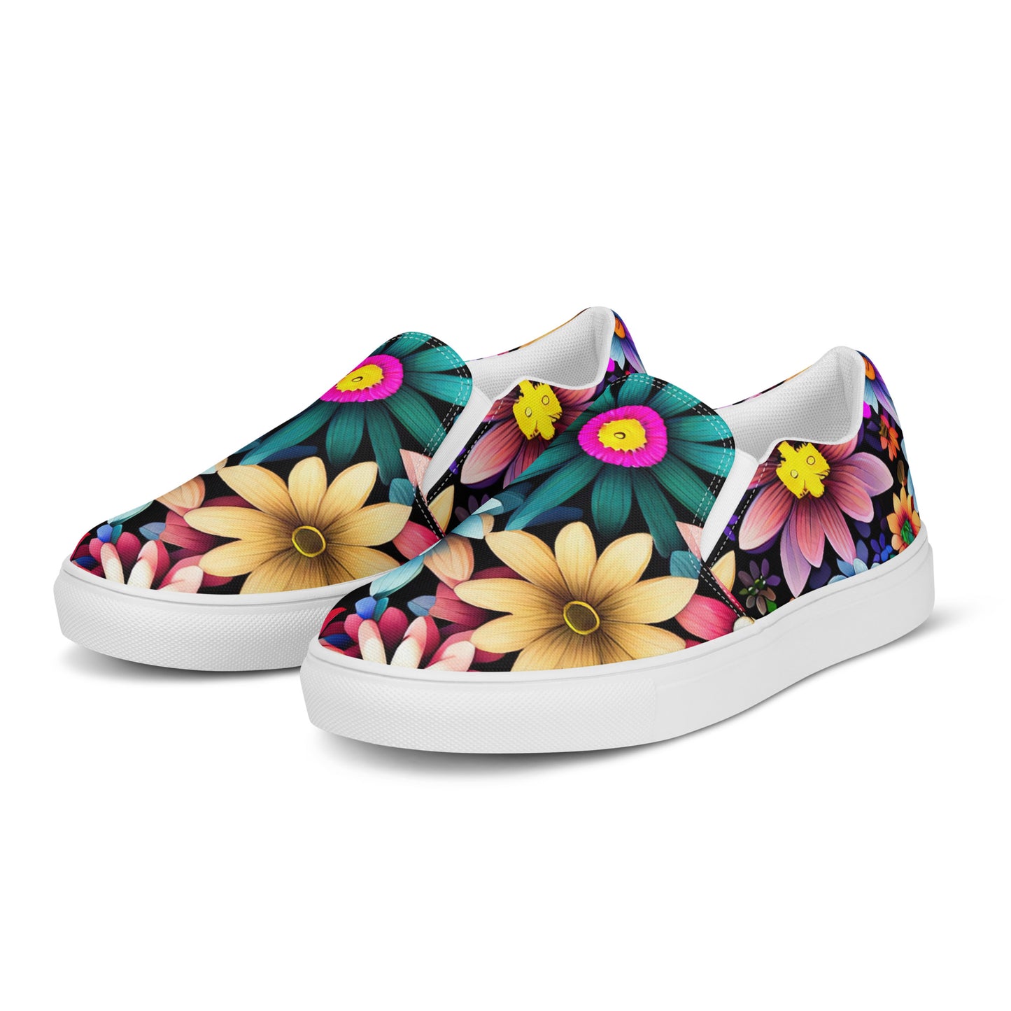 DMV 0265 Floral Men’s slip-on canvas shoes