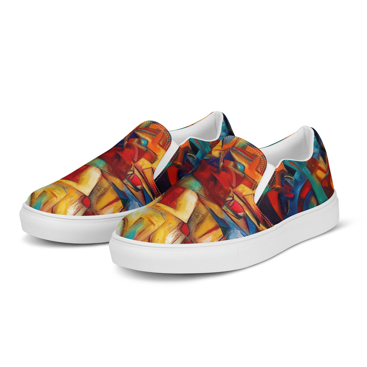 DMV 0416 Abstract Art Men’s slip-on canvas shoes