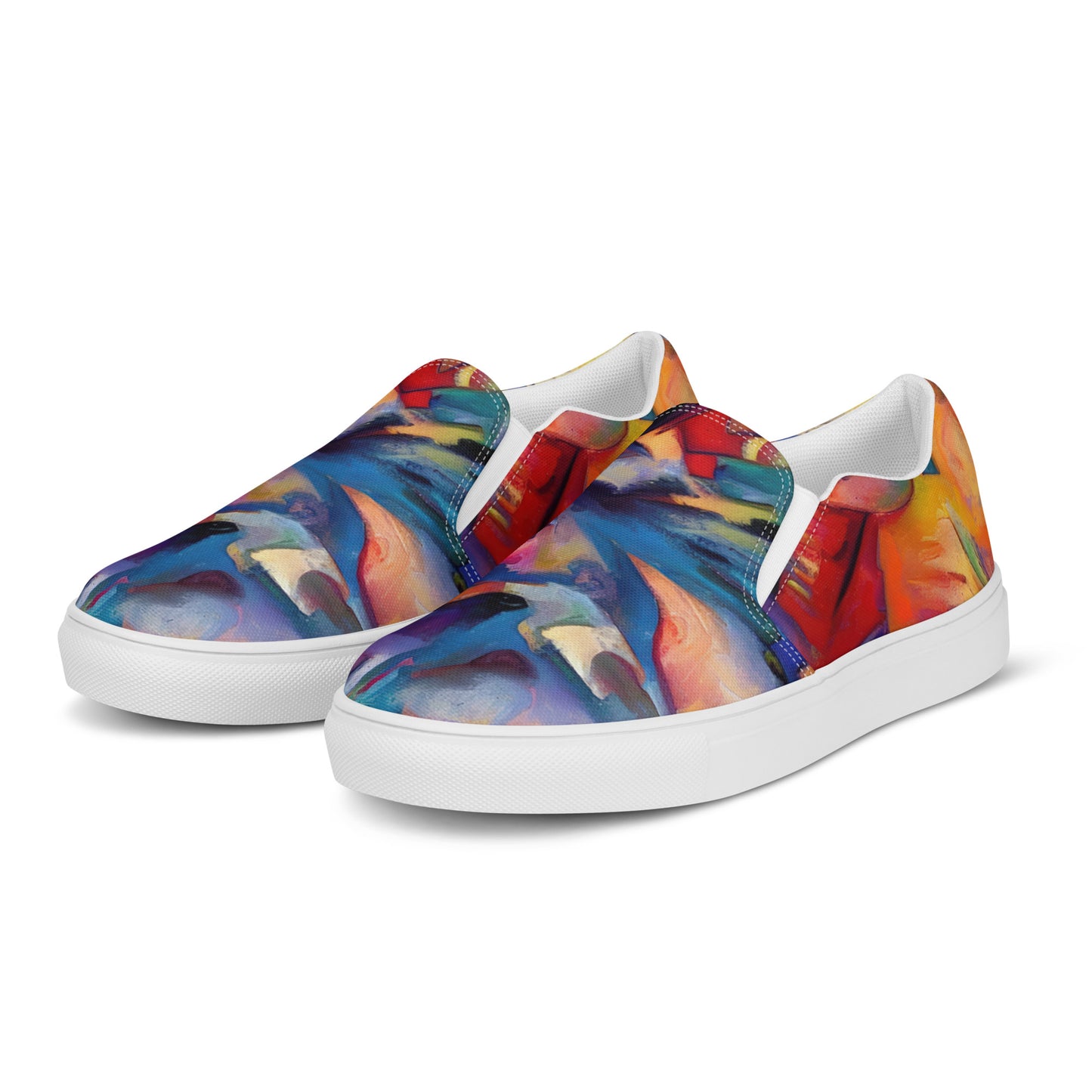 DMV 0308 Abstract Art Men’s slip-on canvas shoes