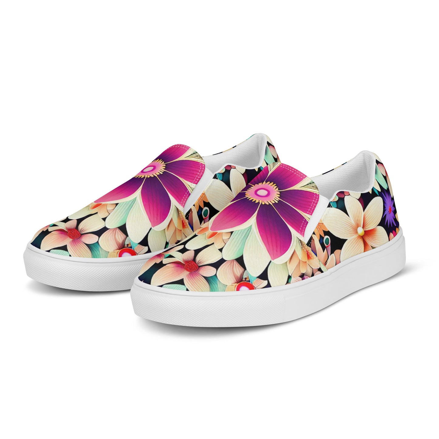 DMV 0307 Floral Men’s slip-on canvas shoes