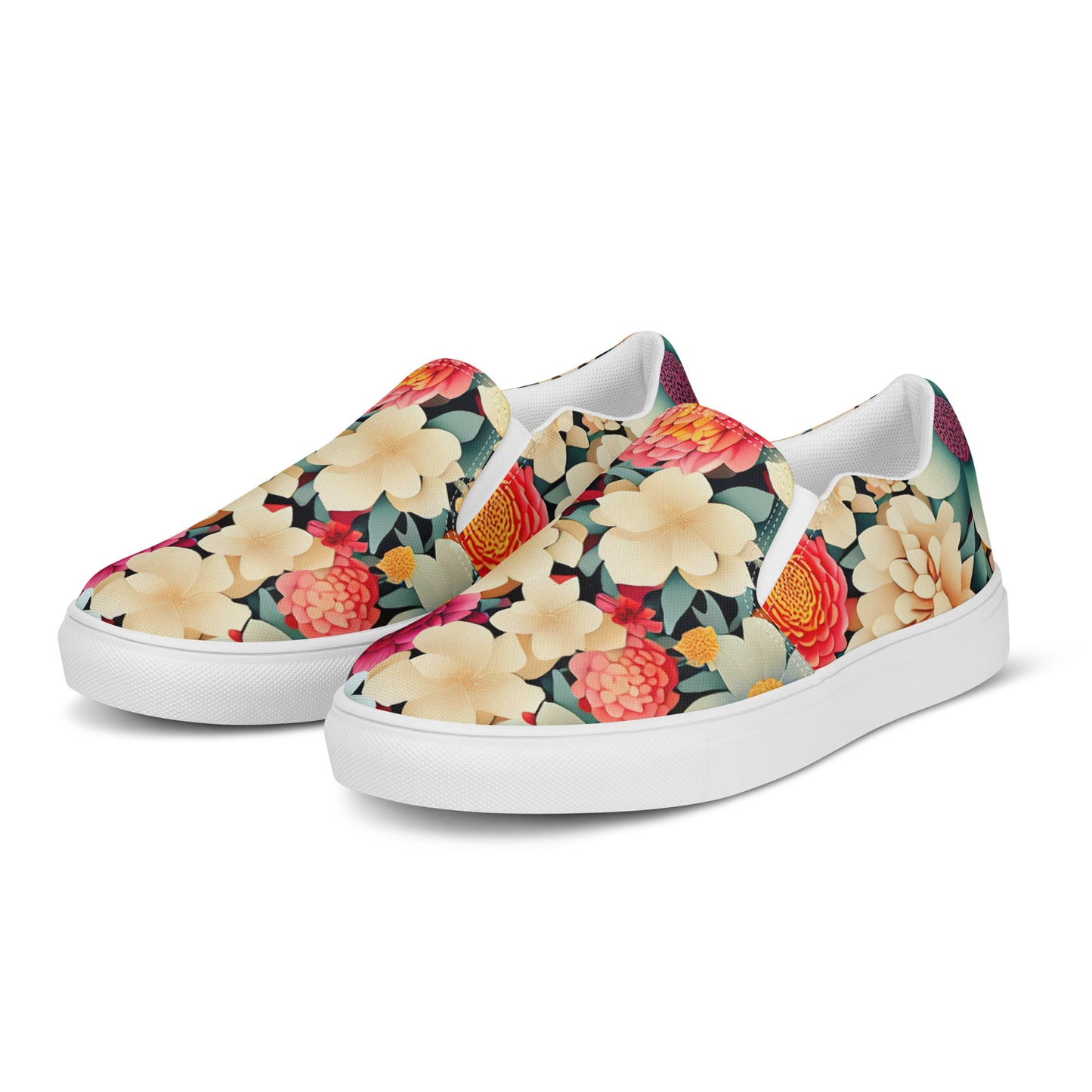 DMV 0260 Floral Men’s slip-on canvas shoes