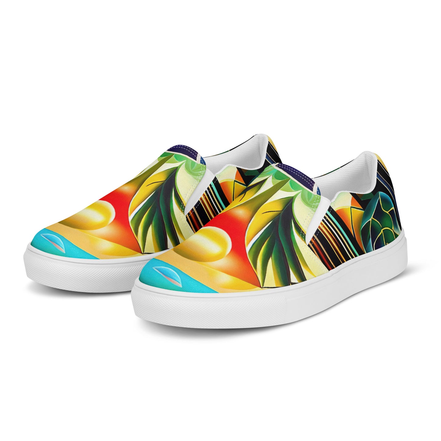 DMV 0258 Retro Art Men’s slip-on canvas shoes