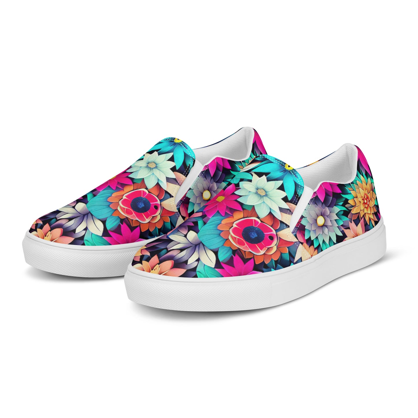 DMV 1034 Floral Men’s slip-on canvas shoes