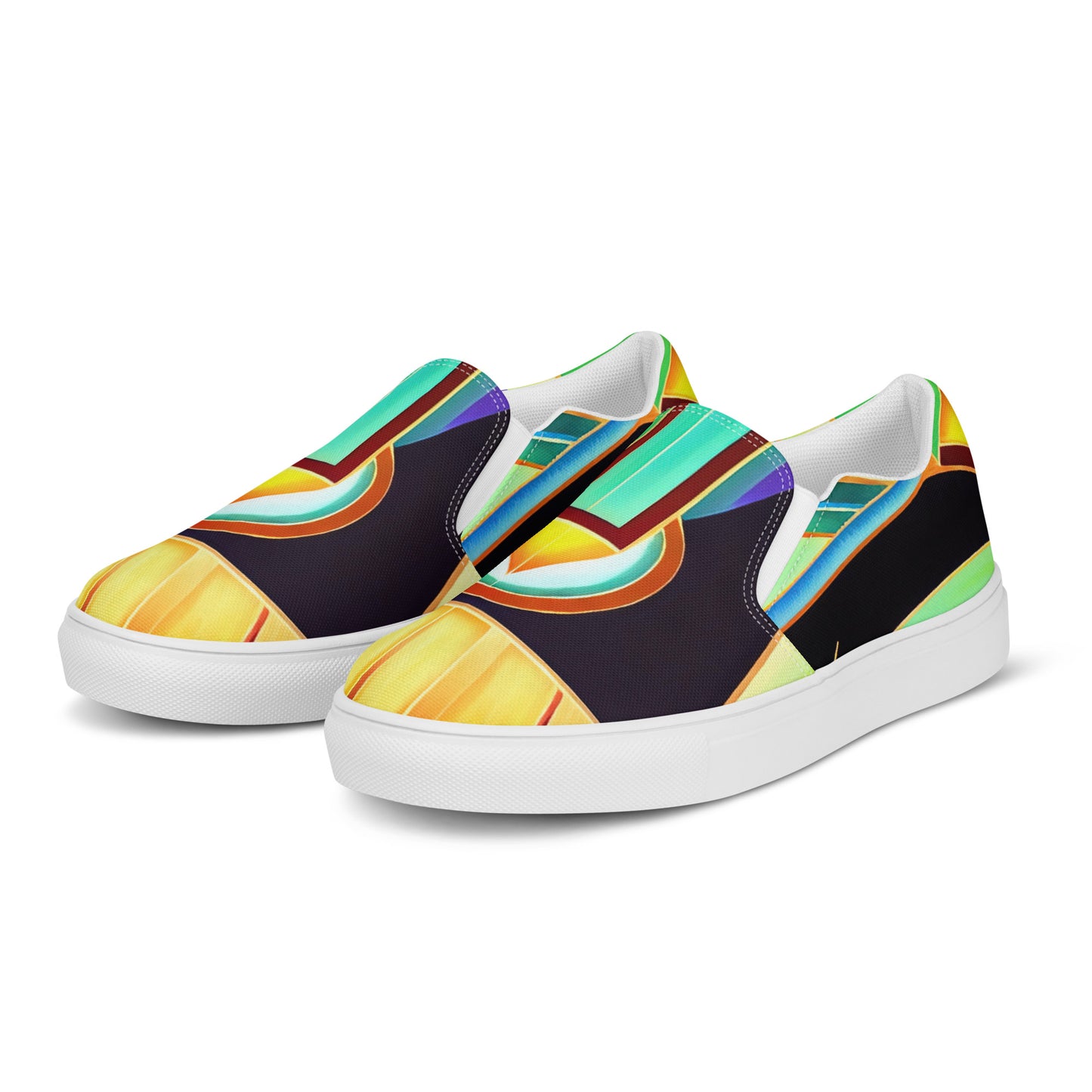 DMV 1442 Retro Art Men’s slip-on canvas shoes