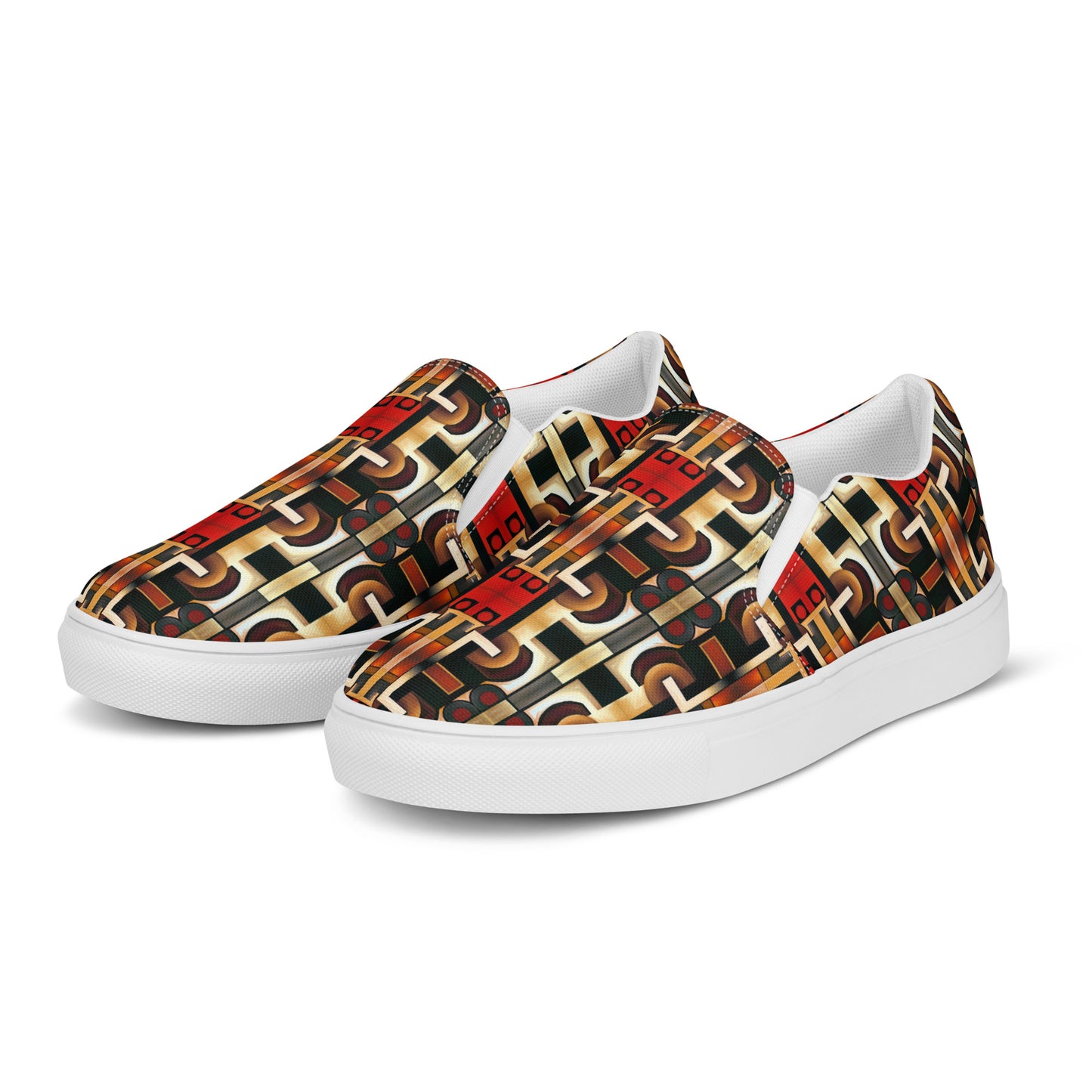 DMV 0772 Geo Boho Men’s slip-on canvas shoes