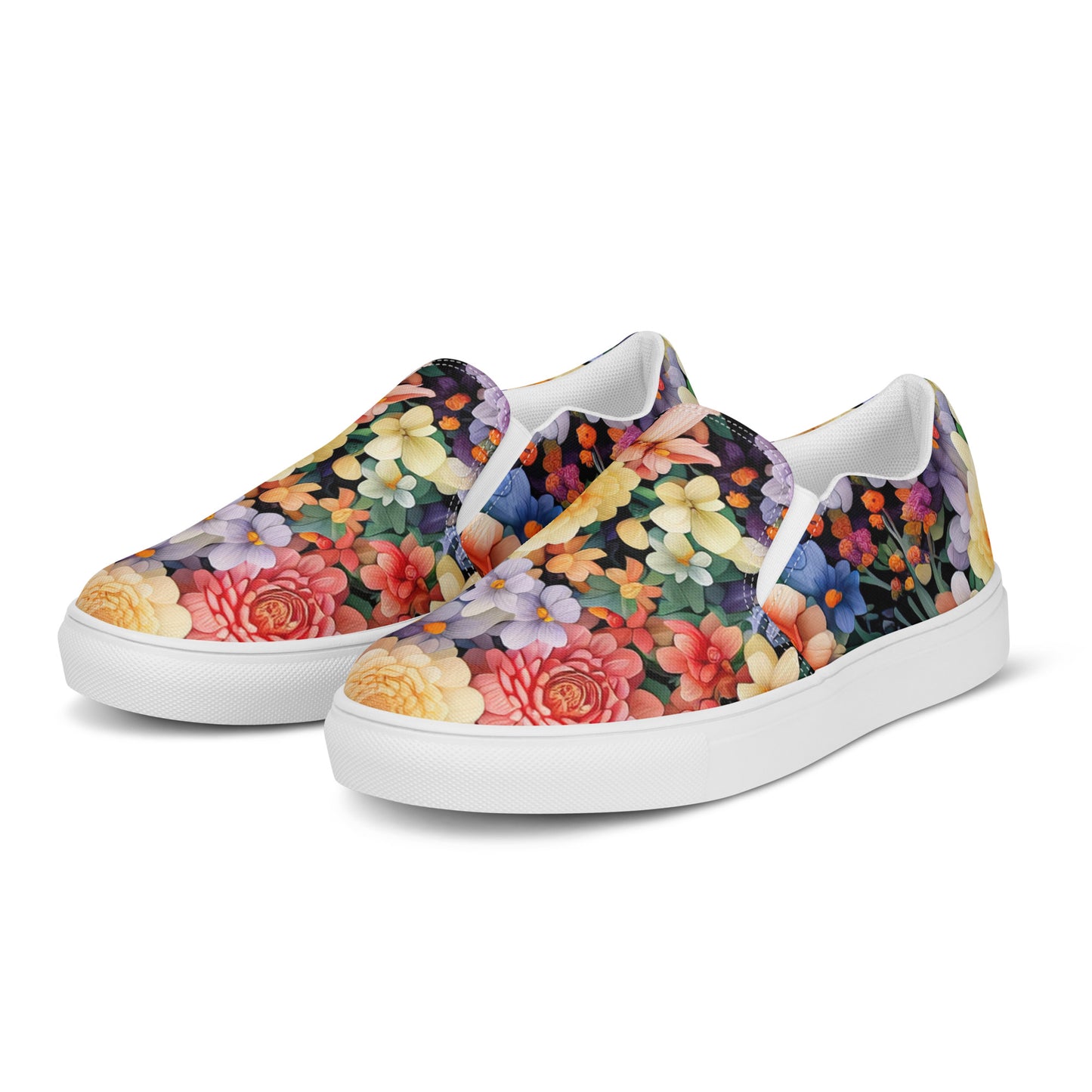 DMV 0528 Floral Men’s slip-on canvas shoes